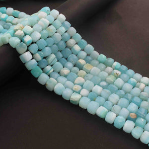 1  Strand  Peru Opal Faceted Briolettes  - Cube  Shape Briolettes 7mm-9mm-10 Inches BR01699 - Tucson Beads