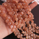 1  Long Strand Peach Moon Stone Faceted Briolettes  -Heart Shape Briolettes 8mm-9mm-9 Inches BR02446 - Tucson Beads