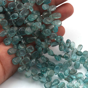 1 Strand Neon Apatite  Smooth Briolettes - Roundel Beads 11mmx6mm-9mmx4mm  9 Inches BR1408 - Tucson Beads