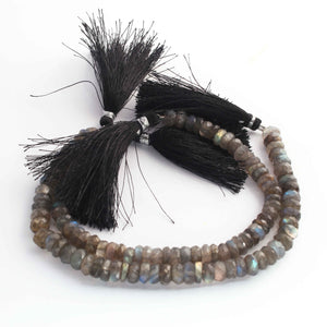 1  Long Strand Labradorite Faceted Roundells - Round Shape Roundells 7 mm-8 Inches BR1207 - Tucson Beads