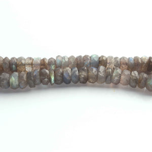 1  Long Strand Labradorite Faceted Roundells - Round Shape Roundells 7 mm-8 Inches BR1207 - Tucson Beads