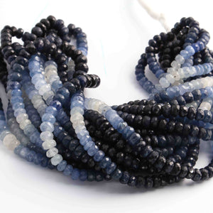 1 Strand Shaded Blue Sapphire Faceted Rondelles - Faceted Beads - Gemstone Beads - 5mm-6mm -16 Inch BR01063 - Tucson Beads