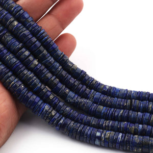 1 Long Strand Lapis Lazuli Faceted Heishi Briolettes - Wheel Beads  6mmx10mm 13 Inches BR2122 - Tucson Beads