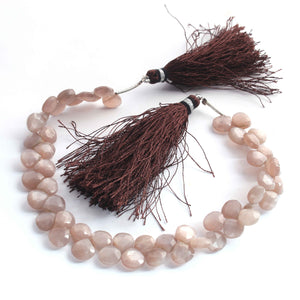 1  Long Strand Chocolate MoonStone Faceted Briolettes -Heart Shape Briolettes   6mmX7mm-8mmx7mm  8  Inches BR0175 - Tucson Beads