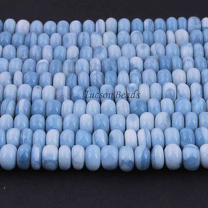 1 Strand Boulder Opal Smooth Rondelles  - Blue Oregon Beads - 8mm-9mm 14.5 Inches BR2238 - Tucson Beads