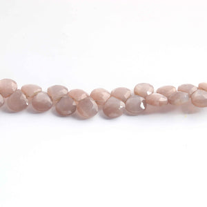 1  Long Strand Chocolate MoonStone Faceted Briolettes -Heart Shape Briolettes   6mmX7mm-8mmx7mm  8  Inches BR0175 - Tucson Beads