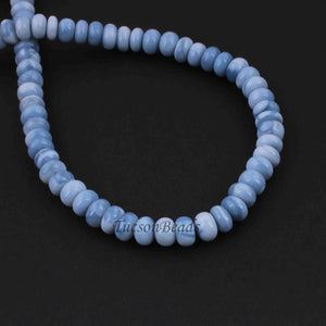 1 Strand Boulder Opal Smooth Rondelles  - Blue Oregon Beads - 8mm-9mm 14.5 Inches BR2238 - Tucson Beads