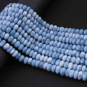 1 Strand Boulder Opal Smooth Rondelles  - Blue Oregon Beads - 8mm-9mm 14.5 Inches BR2238 - Tucson Beads