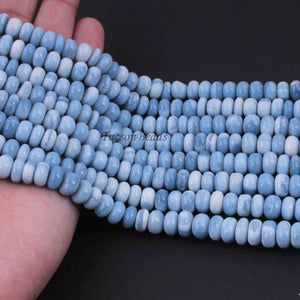 1 Strand Boulder Opal Smooth Rondelles  - Blue Oregon Beads - 8mm-9mm 14.5 Inches BR2238 - Tucson Beads