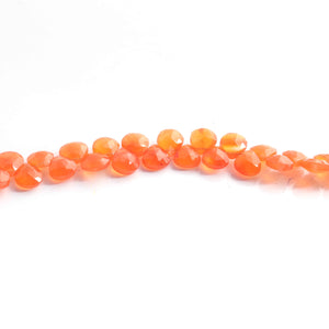 1 Strand Carnelian Faceted Briolettes -Heart Shape Briolettes 7mmx6mm,8 inch BR1868 - Tucson Beads