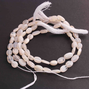 1  Long Strand White  Moonstone Smooth Briolettes  -Oval Shape Briolettes  7mm -13 Inches BR4250 - Tucson Beads