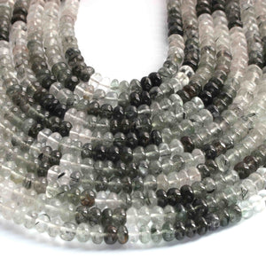 1 Strand Black Rutile Smooth Rondelles - Gemstone Rondelles - 6mm 13 Inches BR02348 - Tucson Beads