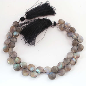 1  Strand  Labradorite Faceted Heart Briolettes - Labradorite Heart Briolettes  6mmx5mm -9mmx8mm-8 inches BR02291 - Tucson Beads