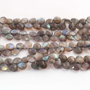 1  Strand  Labradorite Faceted Heart Briolettes - Labradorite Heart Briolettes  6mmx5mm -9mmx8mm-8 inches BR02291 - Tucson Beads