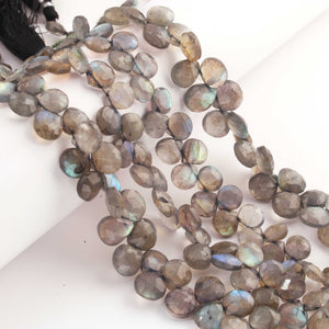 1  Strand  Labradorite Faceted Heart Briolettes - Labradorite Heart Briolettes  6mmx5mm -9mmx8mm-8 inches BR02291 - Tucson Beads