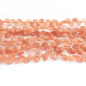 1 Long Sunstone Faceted  Briolettes - Heart Shape Briolettes - 5mm-7mm- - 8 Inches BR02044 - Tucson Beads