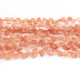 1 Long Sunstone Faceted  Briolettes - Heart Shape Briolettes - 5mm-7mm- - 8 Inches BR02044 - Tucson Beads