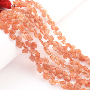 1 Long Sunstone Faceted  Briolettes - Heart Shape Briolettes - 5mm-7mm- - 8 Inches BR02044 - Tucson Beads