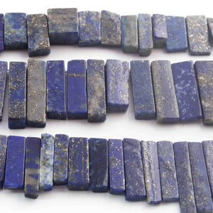 1 Strand Lapis Faceted Rectangle Briolettes Rectangle Shape 13mmx7mm-42mmx9mm 6.5 Inches BR01729 - Tucson Beads