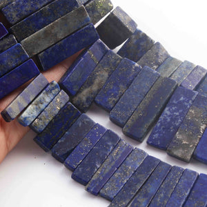 1 Strand Lapis Faceted Rectangle Briolettes Rectangle Shape 13mmx7mm-42mmx9mm 6.5 Inches BR01729 - Tucson Beads