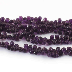 1 Strand Amethyst Smooth Briolettes - Amethyst Smooth Tear Drop Briolettes - 5mm-7mm 8 Inches BR0674 - Tucson Beads