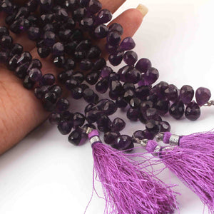 1 Strand Amethyst Smooth Briolettes - Amethyst Smooth Tear Drop Briolettes - 5mm-7mm 8 Inches BR0674 - Tucson Beads