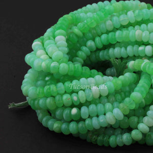 1 Long Strands Green Opal Smooth Rondelles - Green Opal Roundel Beads 7mm 14 Inches BR0217 - Tucson Beads