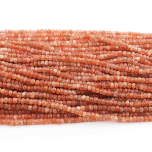 1 Strand Sunstone Faceted Rondelles-Gemstone Beads 3mm-4mm 12 Inch BR252 - Tucson Beads