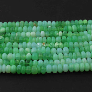 1 Long Strands Green Opal Smooth Rondelles - Green Opal Roundel Beads 7mm 14 Inches BR0217 - Tucson Beads