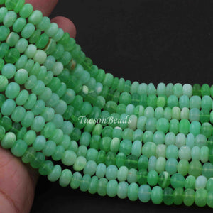 1 Long Strands Green Opal Smooth Rondelles - Green Opal Roundel Beads 7mm 14 Inches BR0217 - Tucson Beads