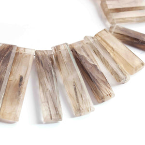 1  Strand  Golden Rutile Faceted Briolettes -Rectangle Shape  Briolettes - 15mmx6mm-33mmx7mm-8 Inches BR02293 - Tucson Beads