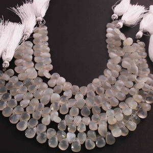 1 Long Strand Moonstone Faceted Briolettes - Moonstone Pear Shape - 7mmx6mm-11mmx8mm-8.5 Inches- BR01728 - Tucson Beads