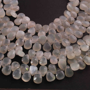 1 Long Strand Moonstone Faceted Briolettes - Moonstone Pear Shape - 7mmx6mm-11mmx8mm-8.5 Inches- BR01728 - Tucson Beads