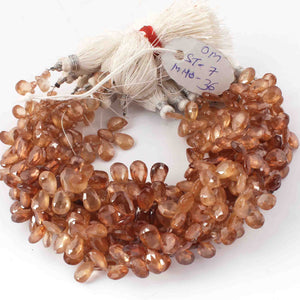 1 Long Strand Imperial topaz Faceted Briolettes -Pear Shape Briolettes - 7mmx4mm 8 Inches BR0609 - Tucson Beads