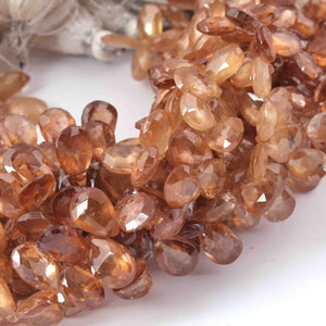 1 Long Strand Imperial topaz Faceted Briolettes -Pear Shape Briolettes - 7mmx4mm 8 Inches BR0609 - Tucson Beads