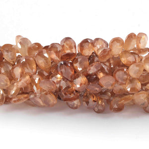 1 Long Strand Imperial topaz Faceted Briolettes -Pear Shape Briolettes - 7mmx4mm 8 Inches BR0609 - Tucson Beads