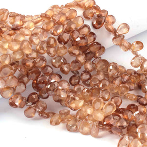 1 Long Strand Imperial topaz Faceted Briolettes -Pear Shape Briolettes - 7mmx4mm 8 Inches BR0609 - Tucson Beads