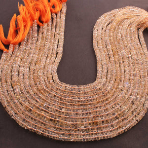 1 Strand Citrine Smooth Heishi Wheel  Briolettes - Wheel  Briolettes 4mm-7mm 10 Inch BR242 - Tucson Beads