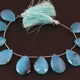 1  Strand Blue Chalcedony Faceted Briolettes - Pear Drop  Briolettes - 26mmx18mm-30mmx20mm -7 Inches BR3102 - Tucson Beads