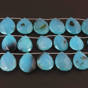 1  Strand Blue Chalcedony Faceted Briolettes - Pear Drop  Briolettes - 26mmx18mm-30mmx20mm -7 Inches BR3102 - Tucson Beads