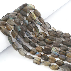 2  Long Strand Labradorite  Faceted Briolettes -Oval Shape Briolettes - 7mmx5mm-13mmx6mm - 15 inch BR0441 - Tucson Beads