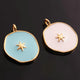 1 PC Round Bakelite Star Charm Yellow Gold Vermeil Pendant- 18mmx14mm PDC1305 - Tucson Beads