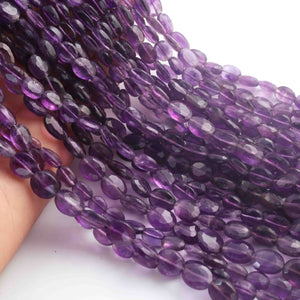 1  Strand Amethyst Faceted Briolettes -Oval Shape Briolettes 11mmx8mm - 7mmx6mm -14 Inches BR01709 - Tucson Beads