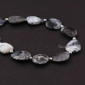 1 Strand Dendrite Opal Faceted Briolettes -Assorted Shape Briolettes - 23mmx13mm-12mmx11mm-8.5 inch BR0231 - Tucson Beads