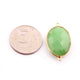 6  Pcs Green Chalcedony Oval Shape 24k Gold Plated Connecter& Pendant,- 32mmx19mm PC330 - Tucson Beads