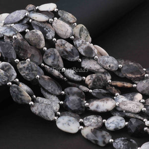 1 Strand Dendrite Opal Faceted Briolettes -Assorted Shape Briolettes - 23mmx13mm-12mmx11mm-8.5 inch BR0231 - Tucson Beads