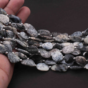 1 Strand Dendrite Opal Faceted Briolettes -Assorted Shape Briolettes - 23mmx13mm-12mmx11mm-8.5 inch BR0231 - Tucson Beads