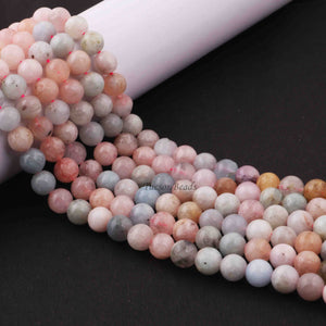 1 Strand Morganite , Best Quality ,AAA Quality , Smooth Round Balls - Smooth Balls Beads -8mm 15.5 Inches BR0058 - Tucson Beads