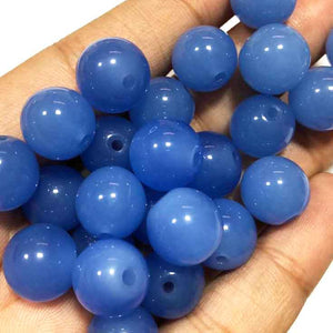 10 pcs Dark  Blue Chalcedony Round Shape Balls Beads - Blue Chalcedony Balls Beads 12mm  BR4005 - Tucson Beads