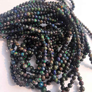 1 Long Strand Black Ethiopian Welo Round Faceted Rondelles - Round Bolls Ethiopian Roundelles Beads 4mm-7mm 17 Inches long BR0130 - Tucson Beads